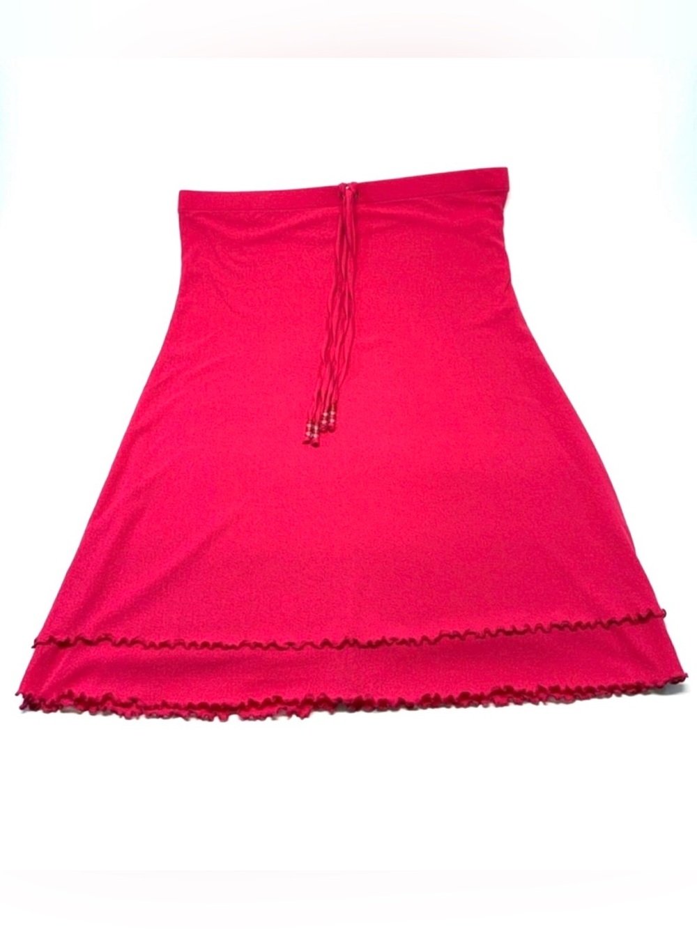 🔥 VINTAGE Y2K RAPZ Lettuce Hem Ruffle Skirt - Made in Canada - Fucshia Size XL